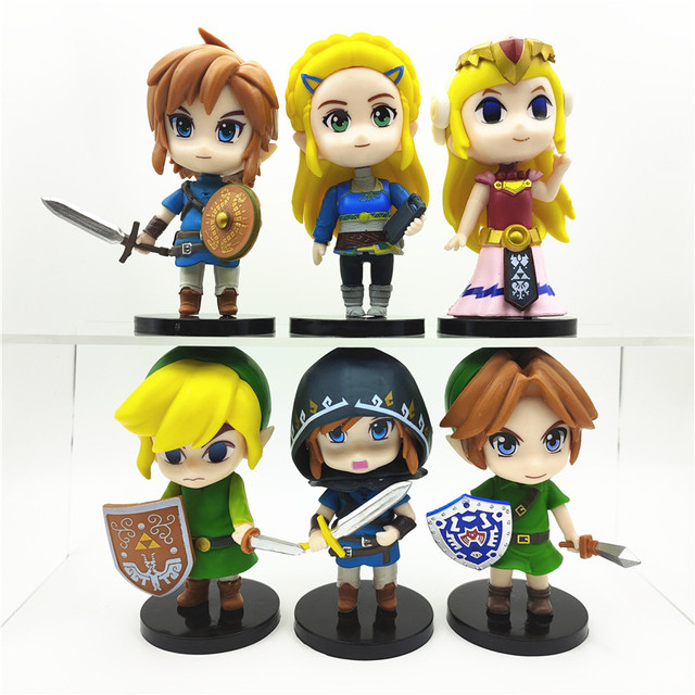 6Pcs/Set Game The Legend of Zelda Toys Decoration Link Action Figure Q  Version Anime Pvc Model Statue Doll Kawaii Ornament Gift